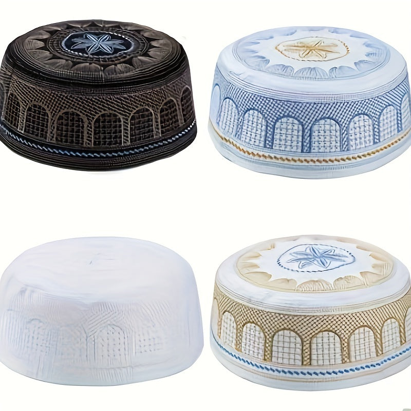 Ethnic Islamic Hat For Men, Lightweight Embroidered Cap