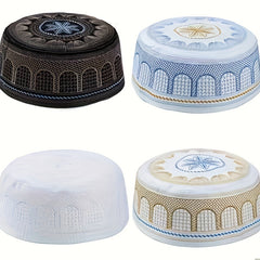 Ethnic Islamic Hat For Men, Lightweight Embroidered Cap