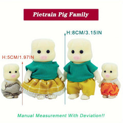 Forest Animal Family Toy House with 4pcs Set of Movable Body Dolls