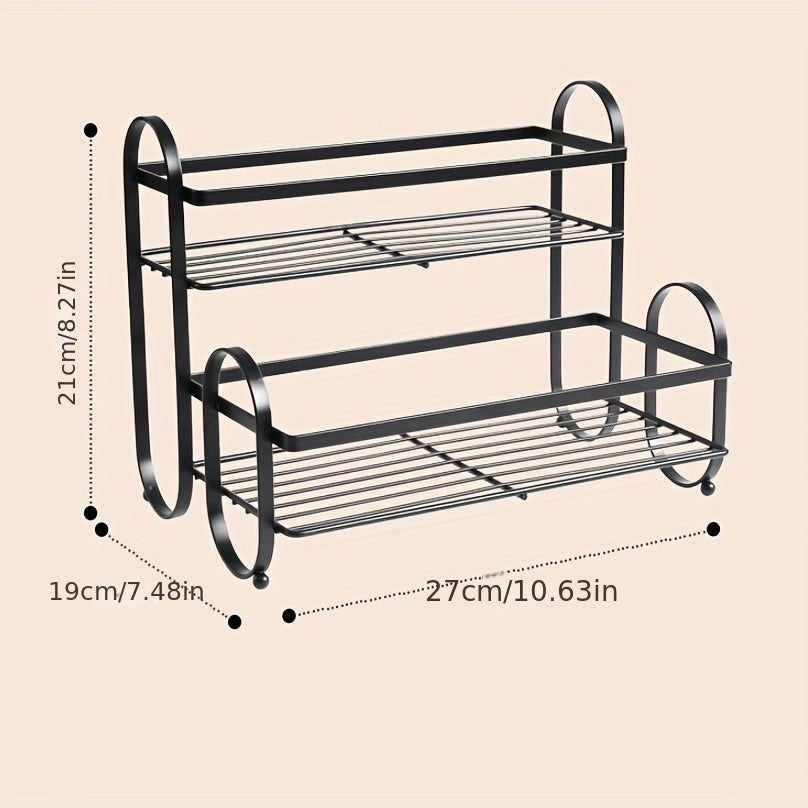 1pc Kitchen Spice Rack Metal Cabinet Storage Seasoning Organizer