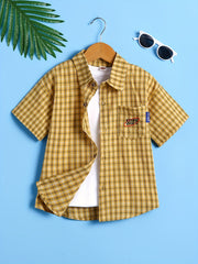Toddler Boys Plaid Button Short Sleeve Shirt Kids Summer Clothes