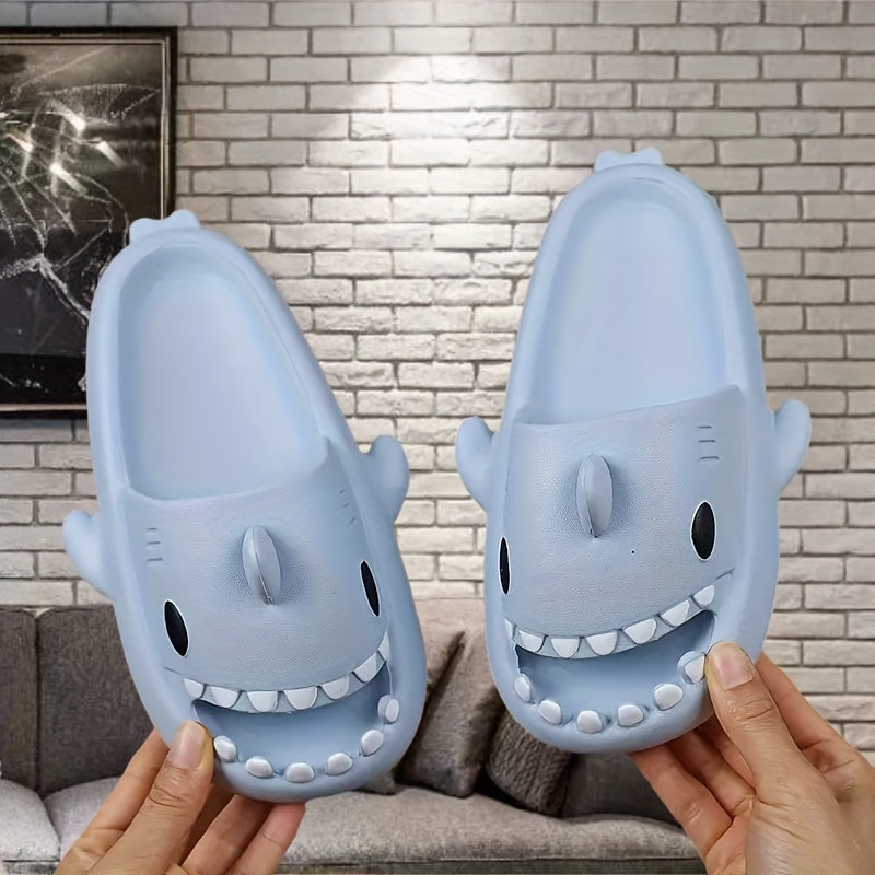 Boy's Cartoon Shark Lightweight Slippers Non Slip Slide Slippers