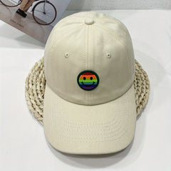 Smiling Face Patch Baseball Cap Cotton Casual Dad Hat Unisex Sun Hats