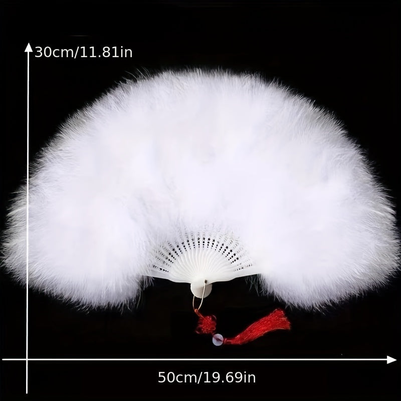 Fleece Faux Feather Fan Cheongsam Dance Goose Fur Plush Fan