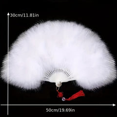 Fleece Faux Feather Fan Cheongsam Dance Goose Fur Plush Fan