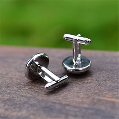 Feather Time Gem Steel Cufflinks
