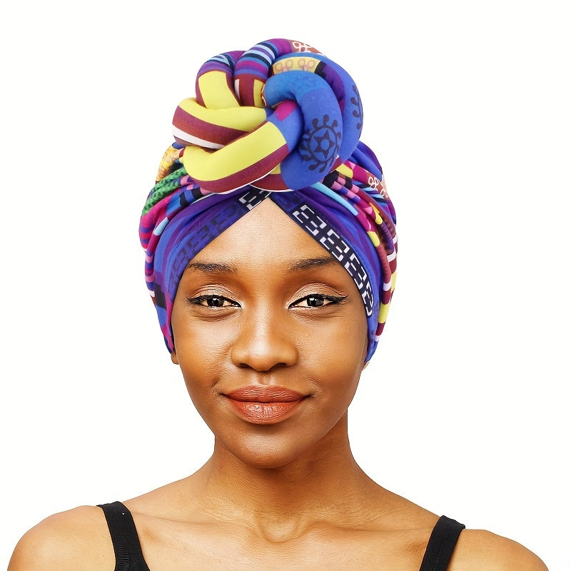 Boho Top Knotted Turban Elastic Hijab Hat Casual Head Wrap