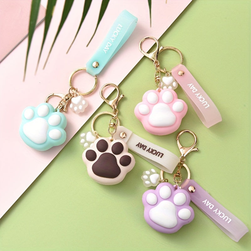 Creative Cat Claw Keychain Girl Heart Keychain Car Hanging Bag Pendant