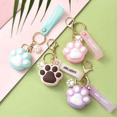 Creative Cat Claw Keychain Girl Heart Keychain Car Hanging Bag Pendant