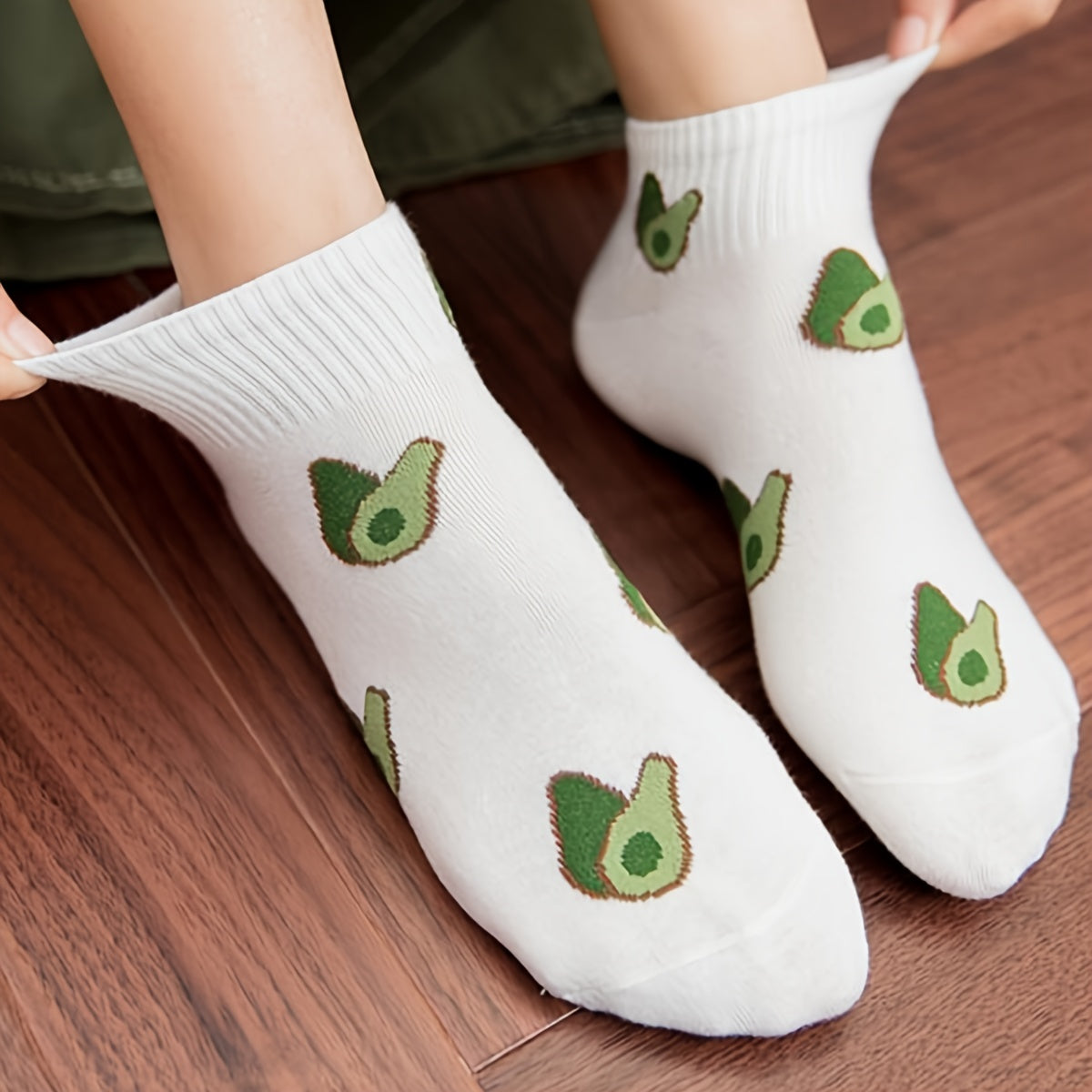 Avocado Ankle Cotton Women Casual Summer Socks