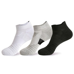 3 Pairs Men's Cushion Sport Ankle Socks - Breathable Sweat Absorbing
