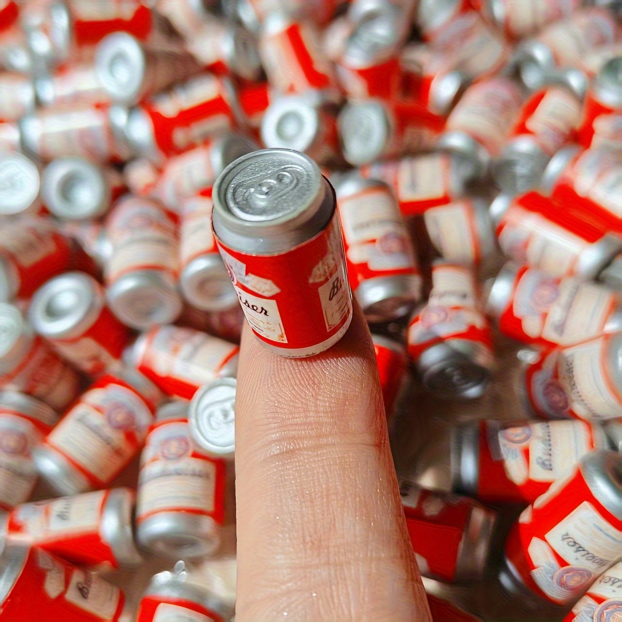 Set of 5 Mini Beer Can Accessories for Dollhouse in Various Colors