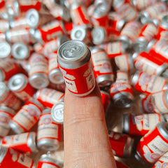Set of 5 Mini Beer Can Accessories for Dollhouse in Various Colors