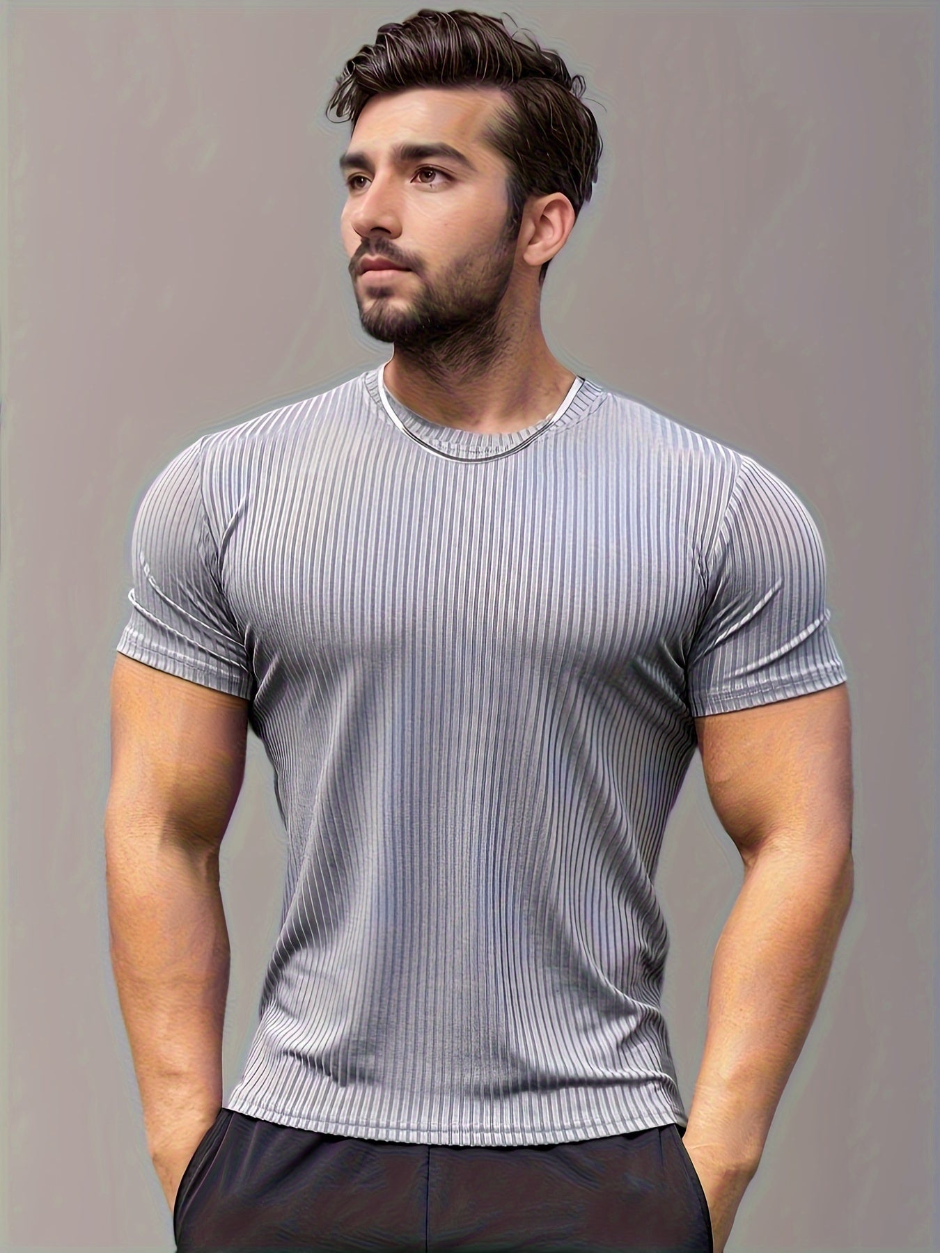 Men's Solid Crew Neck Active T shirt Casual Comfy Tees Tshirts For Summer