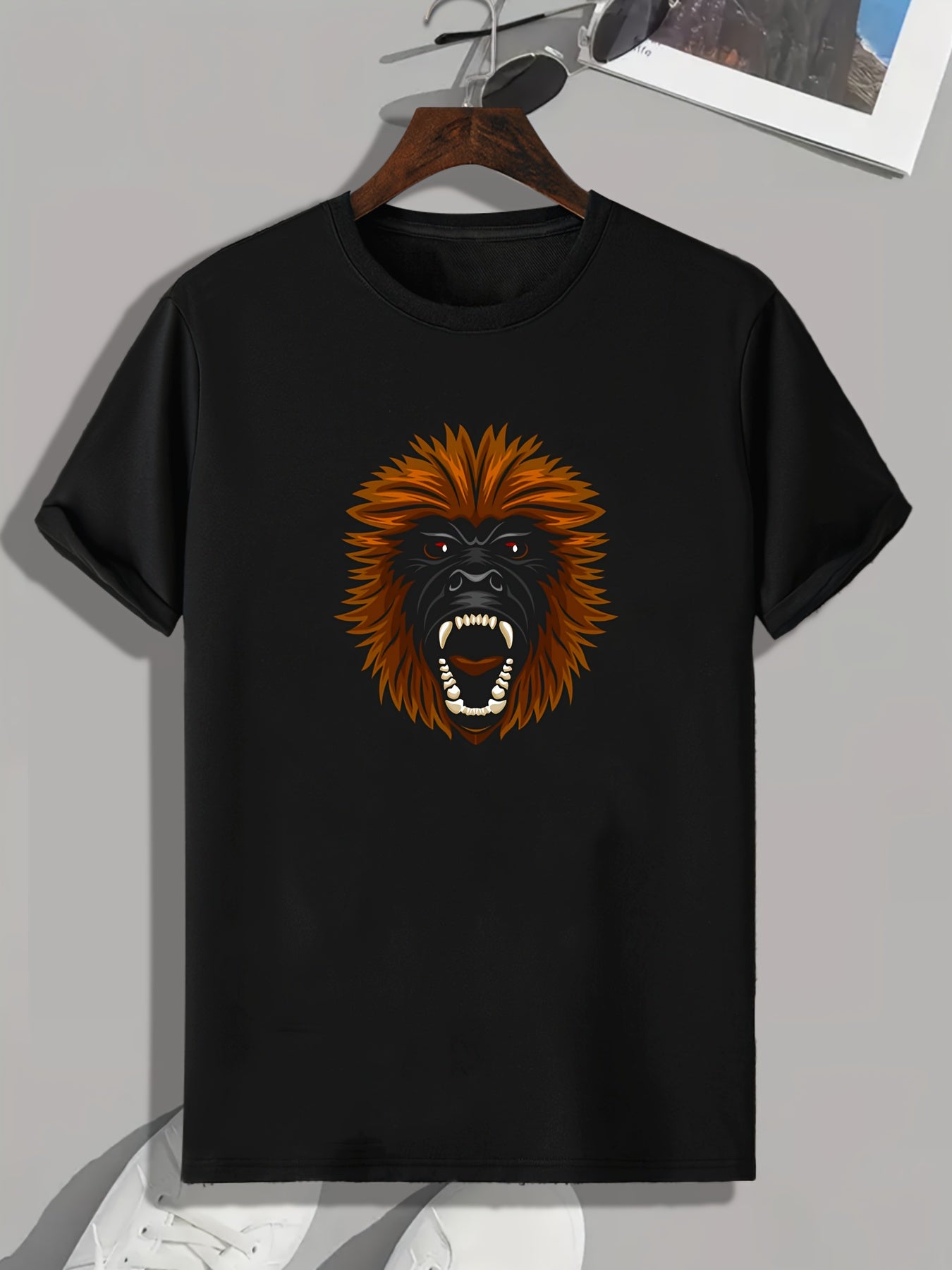 Angry Monster Graphic Tee Men's T-shirt for Summer