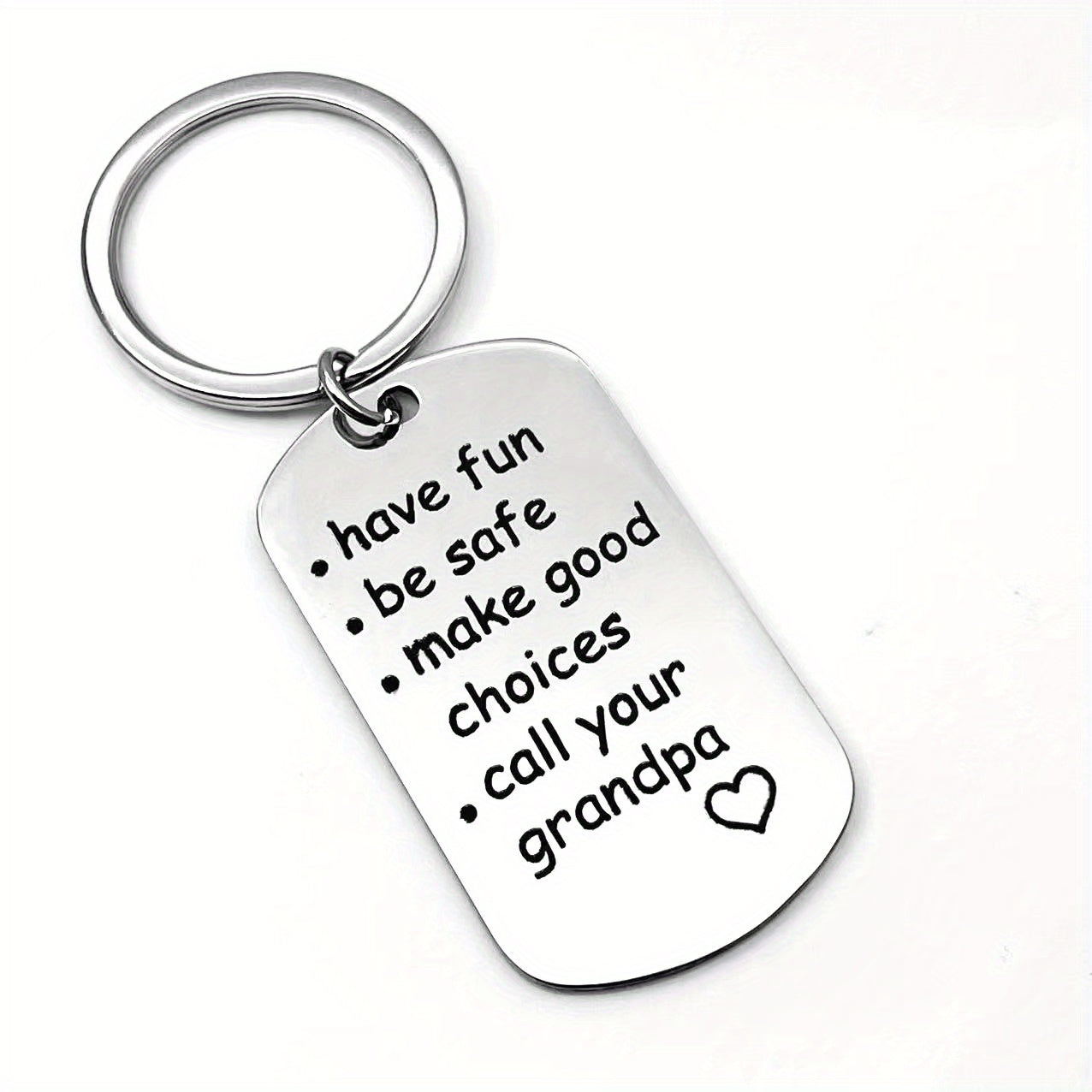Stainless Steel Keychain Gift For Grandchild Son Daughter Key Ring