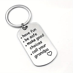 Stainless Steel Keychain Gift For Grandchild Son Daughter Key Ring