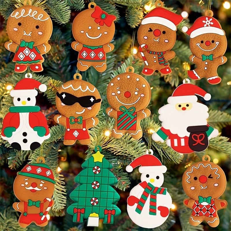 36pcs Gingerbread House Christmas Tree Ornaments Holiday Decoration