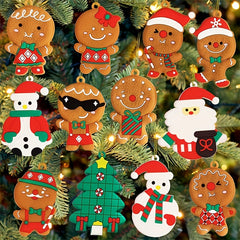 36pcs Gingerbread House Christmas Tree Ornaments Holiday Decoration