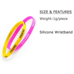 20 Personalized Silicone Wristbands Custom Letter Print Friendship Bracelets