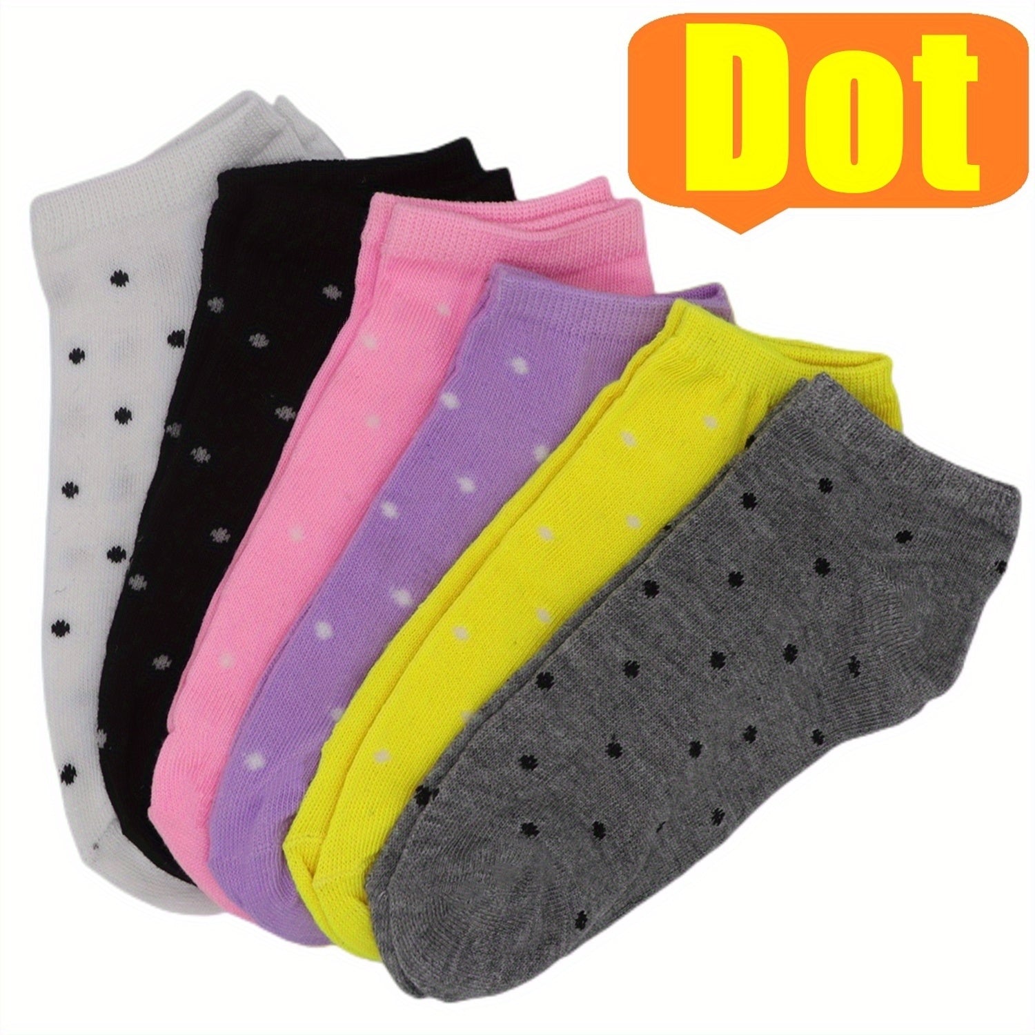 6 Pairs Candy Ankle Socks Soft Breathable Low Cut Women's Stockings