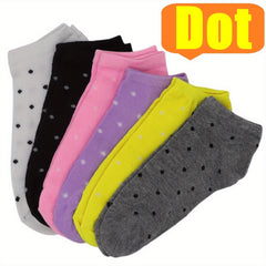 6 Pairs Candy Ankle Socks Soft Breathable Low Cut Women's Stockings