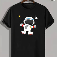 Cartoon Astronaut Graphic T-shirt for Men