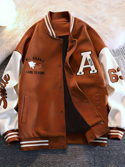 Casual Letter Sports Jacket Long Sleeve Baseball Jacket