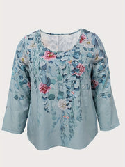 Floral Print Long Sleeve Top & Wide Leg Pants Set