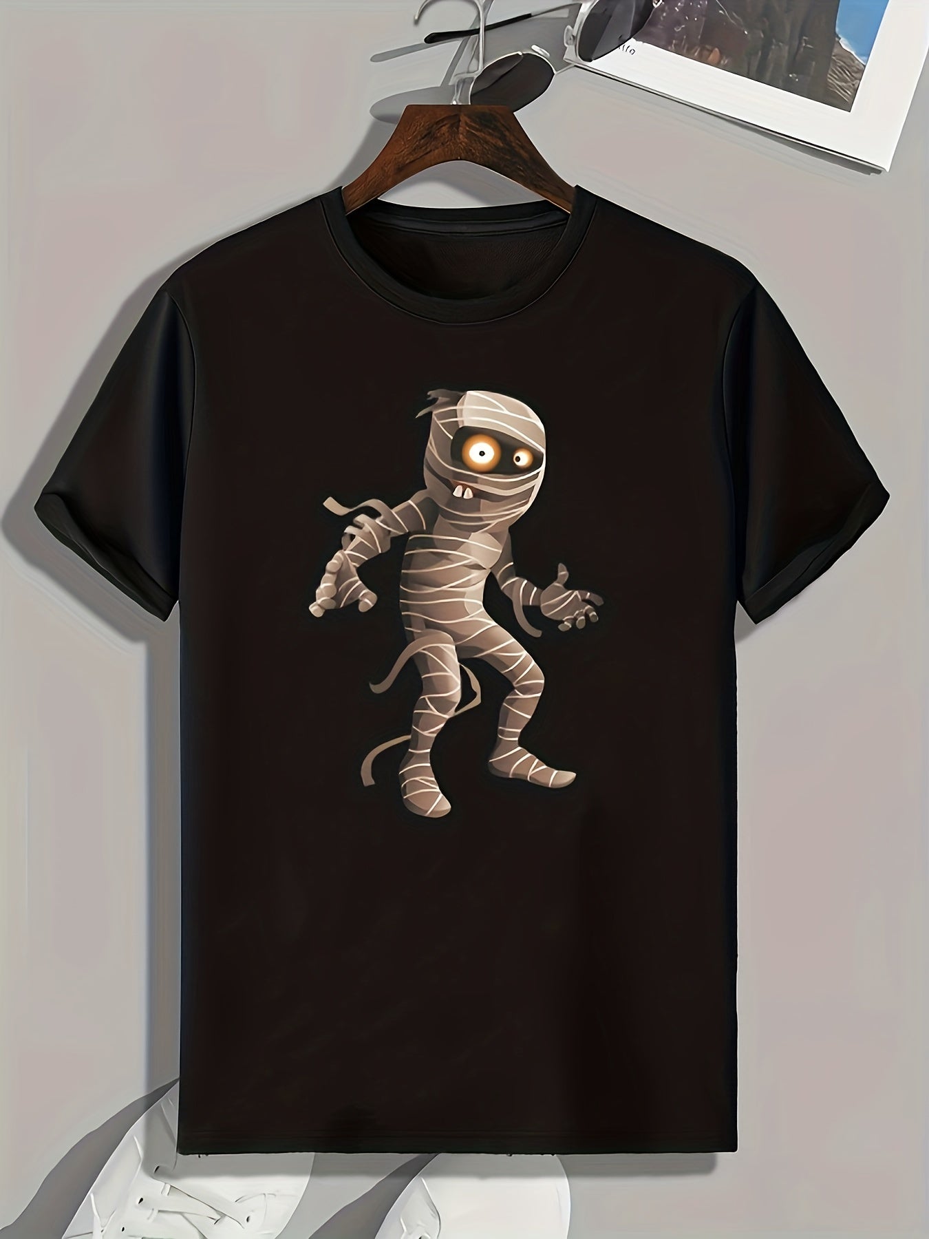 Cartoon Mummy Print Men's Graphic T shirt Casual Comfy Tees For Summer