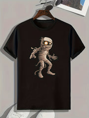 Cartoon Mummy Print Men's Graphic T shirt Casual Comfy Tees For Summer
