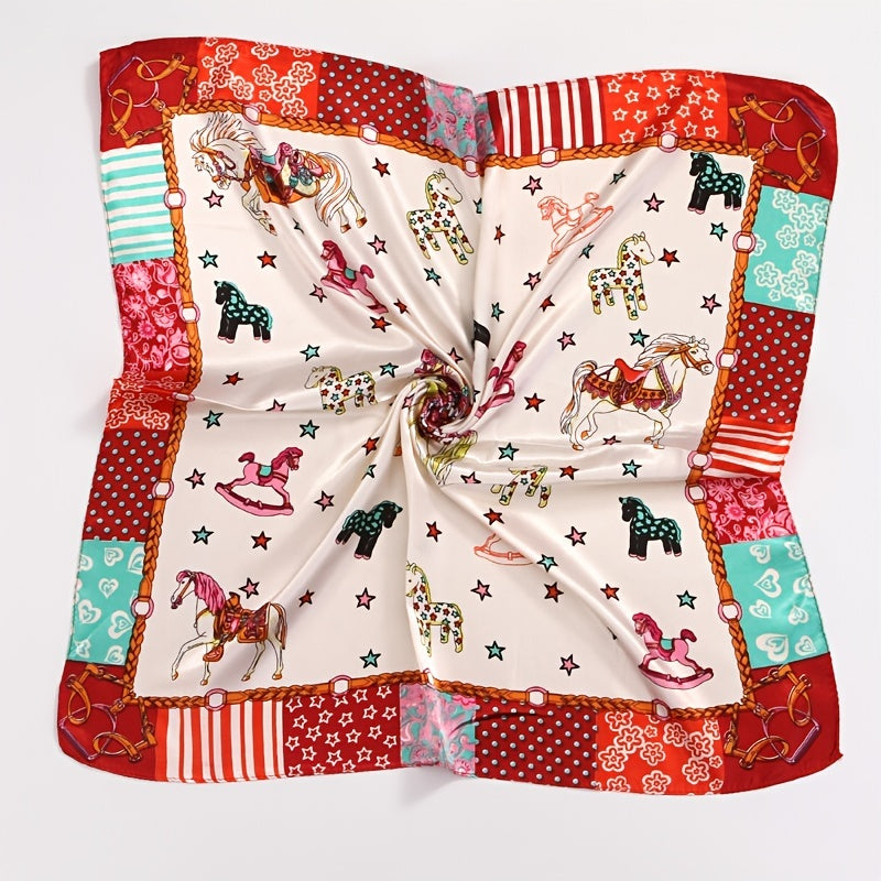 Silk Printing Square Scarf Multifunctional Headband