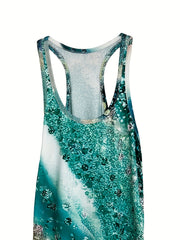 Glitter Striped Scoop Neck Tank Sleep Dress