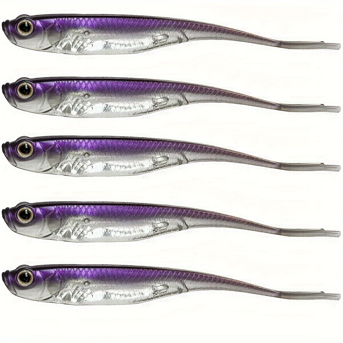 6pcs Fork Tail Fishing Lure Bionic Soft Lure Artificial Swimbait