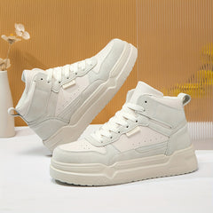 Women's Faux Leather Chunky Sneakers Casual Wear Resistance Non Slip Shoes