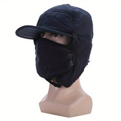 Trooper Hat Windproof Ear Protection Velvet Lined Warm Hat Winter Coldproof