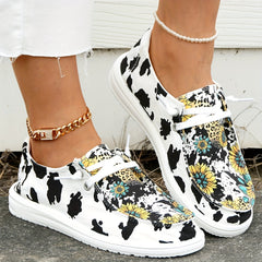 Sunflower & Leopard Flat Shoes Women's Casual Lightweight Walking Shoes