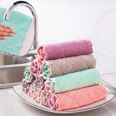 10pcs Coral Fleece Dish Cloths Microfiber Towels for Kitchen Bathroom Car