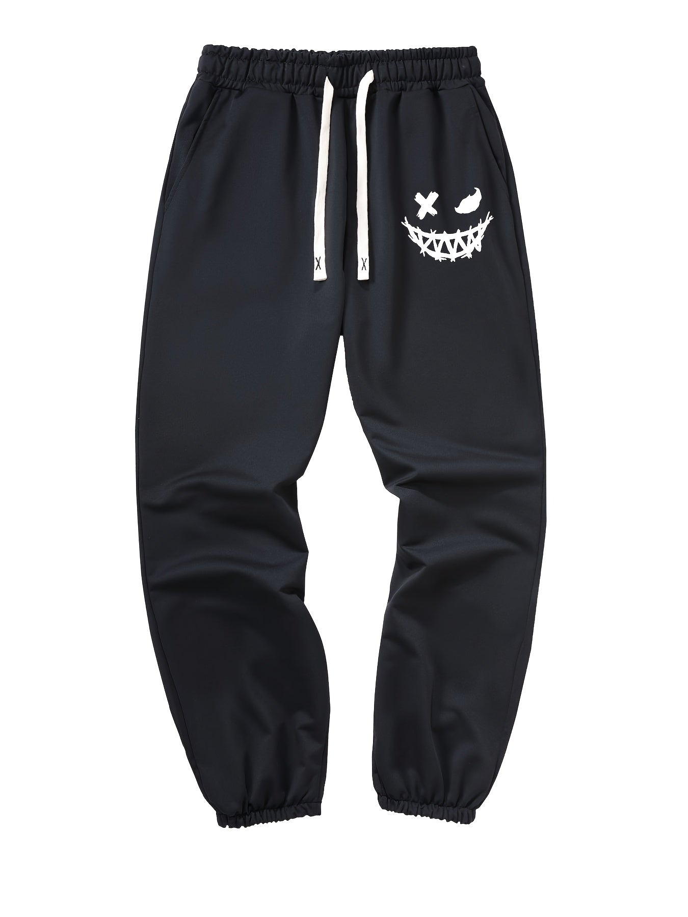 Smile Face Casual Men's Trousers Spring Summer Drawstring Elastic Sports Pants