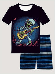Kid's Halloween Skeleton 2pc Pajamas Set