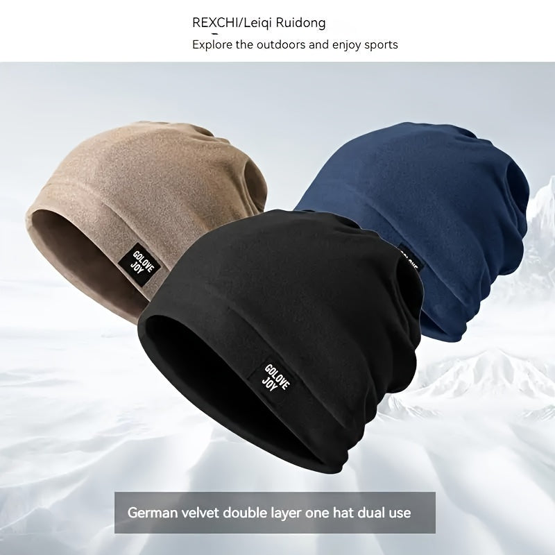 Double Layer Warm Cap Scarf 2 In 1 Winter Riding Cap Windproof Skull Cap