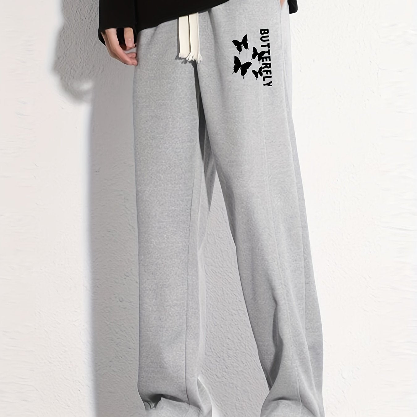 Butterfly Graphic Print Men's Loose Sweatpants Casual Jogger Pants