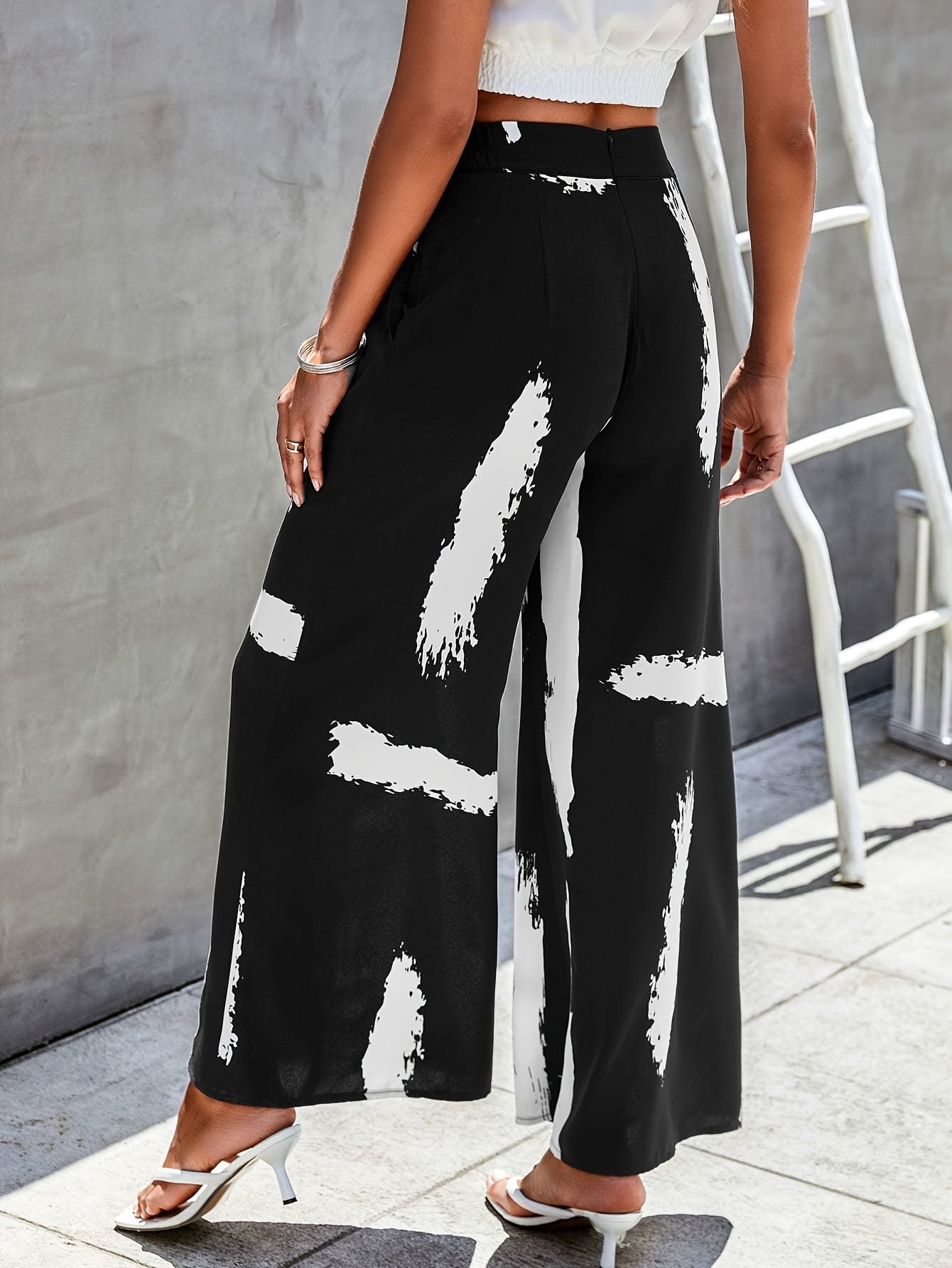 Women's Wide Leg Loose Trousers With Pockets
