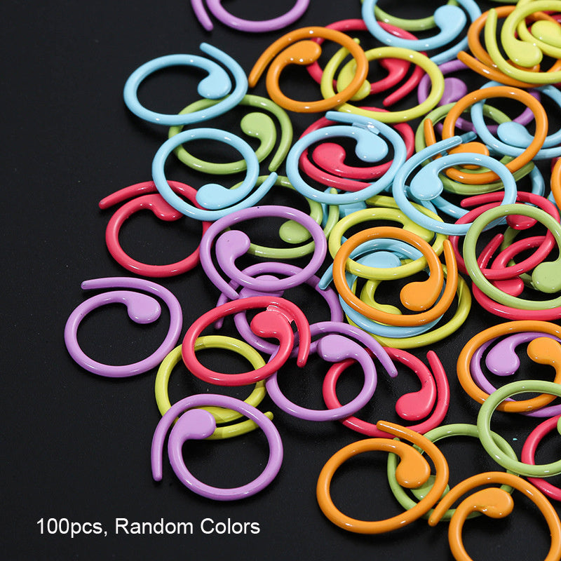 100pcs Zinc Alloy Knitting Stitch Markers Multicolor Crochet Stitch Lock