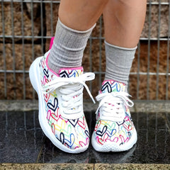 Women's Love Heart Pattern Casual Sneakers