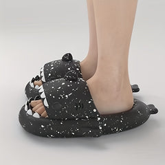 Men's Dots Slip On Shark Slides Casual Funny Slippers