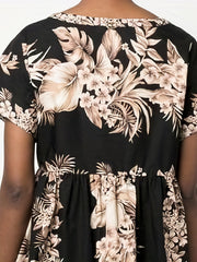 Tropical Print Short Sleeve Dress