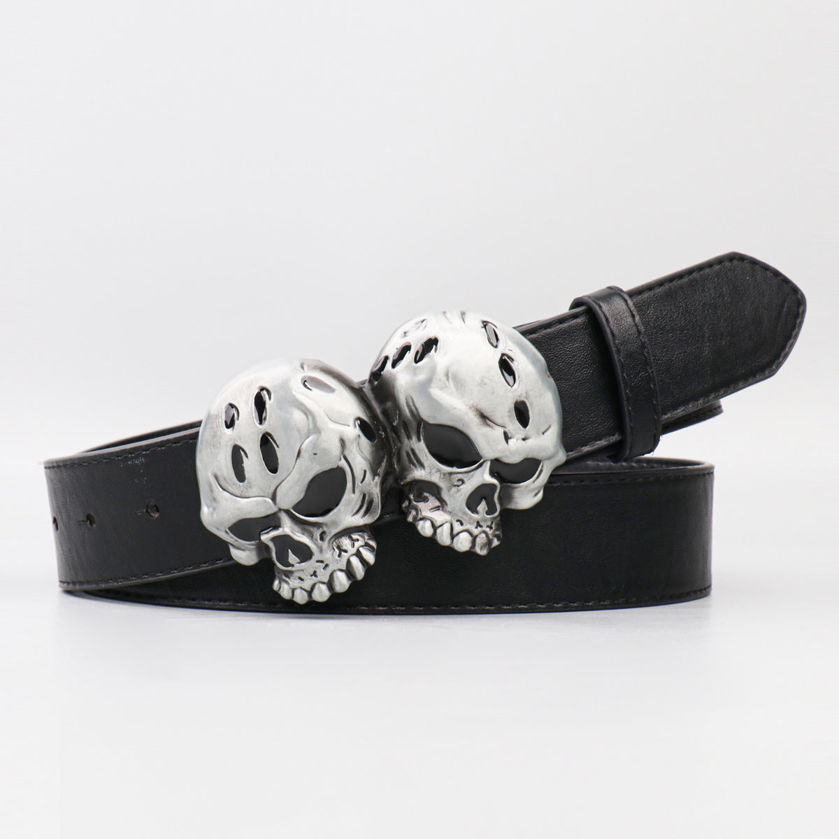Men's Silver Metal PU Leather Belt