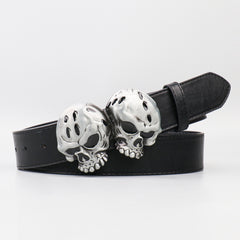 Men's Silver Metal PU Leather Belt