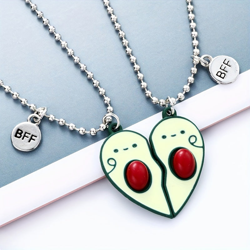 Avocado Pendant Necklace BFF Necklace Friendship Necklace